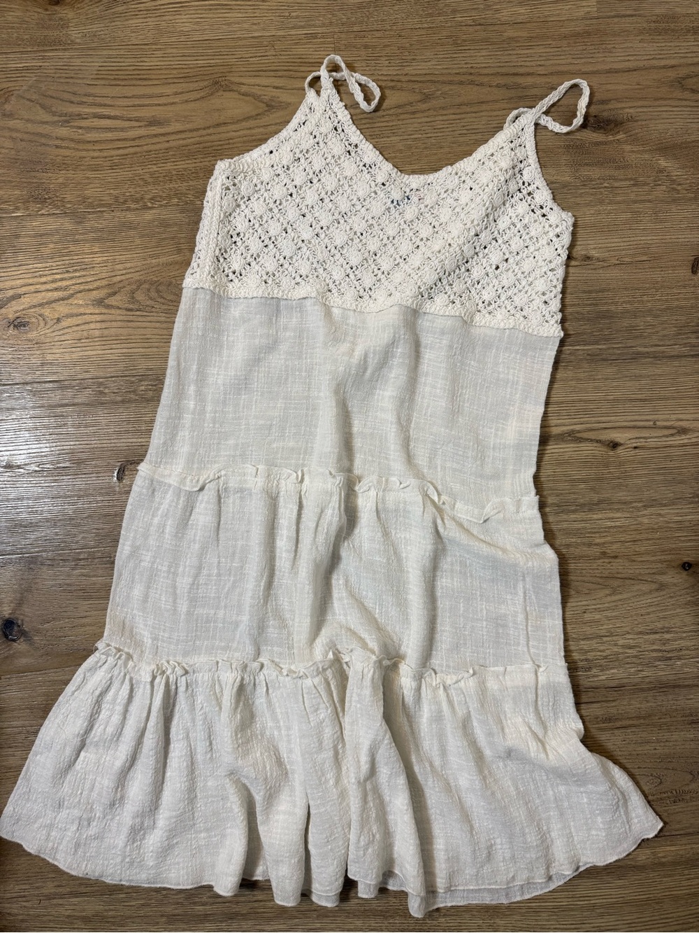 India Boutique White Crochet Tie-Strap Dress